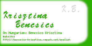 krisztina bencsics business card